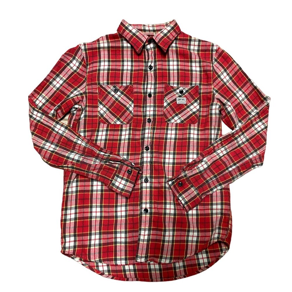 Ralph Lauren Red Plaid Shirt Sz S Button Front Long Sleeve 100% Cotton Mens